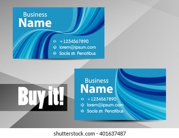 Blue abstract template for card or banner. Metal Background with waves and reflections. Business background, silver, illustration. Illustration of abstract background with a metallic element