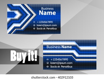 Blue abstract template for card or banner. Metal Background with waves and reflections. Business background, silver, illustration. Illustration of abstract background with a metallic element
