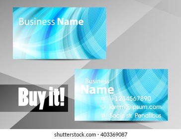 Blue abstract template for card or banner. Metal Background with waves and reflections. Business background, silver, illustration. Illustration of abstract background with a metallic element
