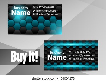 Blue abstract template for card or banner. Metal Background with waves and reflections. Business background, silver, illustration. Illustration of abstract background with a metallic element