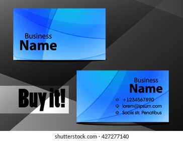 Blue abstract template for card or banner. Metal Background with waves and reflections. Business background, silver, illustration. Illustration of abstract background with a metallic element