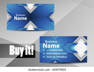 Blue abstract template for card or banner. Metal Background with waves and reflections. Business background, silver, illustration. Illustration of abstract background with a metallic element