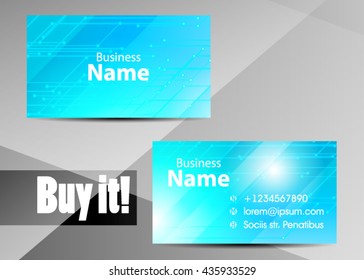 Blue abstract template for card or banner. Metal Background with waves and reflections. Business background, silver, illustration. Illustration of abstract background with a metallic element