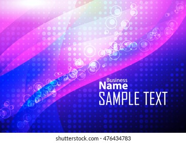 Blue abstract template for card or banner. Metal Background with waves and reflections. Business background, silver, illustration. Illustration of abstract background with a metallic element