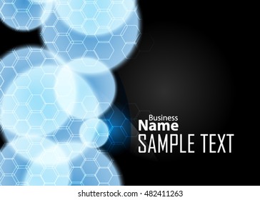 Blue abstract template for card or banner. Metal Background with waves and reflections. Business background, silver, illustration. Illustration of abstract background with a metallic element