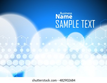 Blue abstract template for card or banner. Metal Background with waves and reflections. Business background, silver, illustration. Illustration of abstract background with a metallic element