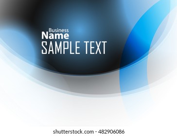 Blue abstract template for card or banner. Metal Background with waves and reflections. Business background, silver, illustration. Illustration of abstract background with a metallic element