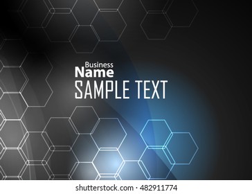 Blue abstract template for card or banner. Metal Background with waves and reflections. Business background, silver, illustration. Illustration of abstract background with a metallic element