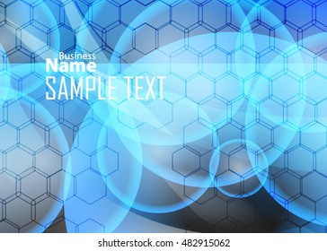 Blue abstract template for card or banner. Metal Background with waves and reflections. Business background, silver, illustration. Illustration of abstract background with a metallic element