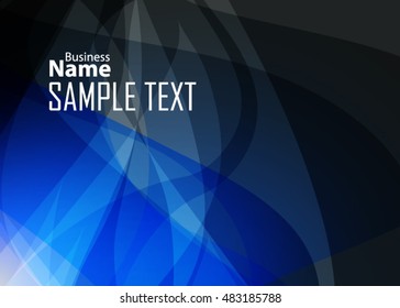 Blue abstract template for card or banner. Metal Background with waves and reflections. 