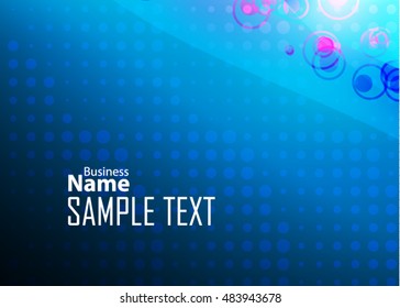 Blue abstract template for card or banner. Metal Background with waves and reflections.