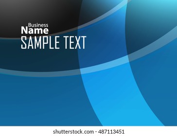 Blue abstract template for card or banner. Metal Background with waves and reflections.
