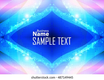 Blue abstract template for card or banner. Metal Background with waves and reflections.