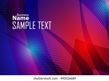 Blue abstract template for card or banner. Metal Background with waves and reflections.
