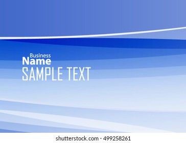 Blue abstract template for card or banner. Metal Background with waves and reflections