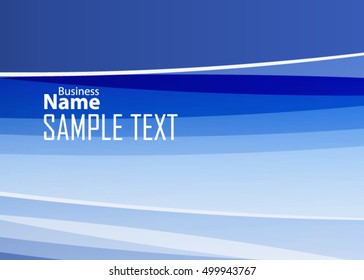 Blue abstract template for card or banner. Metal Background with waves and reflections