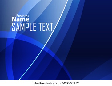 Blue abstract template for card or banner. Metal Background with waves and reflections