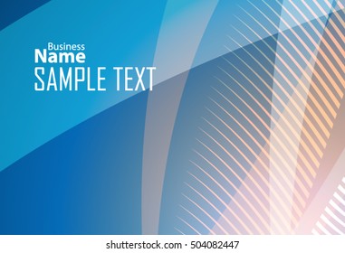 Blue abstract template for card or banner. Metal Background with waves and reflections