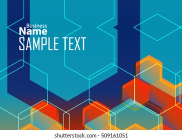 Blue abstract template for card or banner. Metal Background with waves and reflections