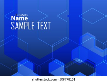 Blue abstract template for card or banner. Metal Background with waves and reflections. Business background, silver, illustration. Illustration of abstract background with a metallic element