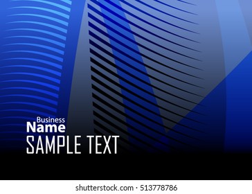 Blue abstract template for card or banner. Metal Background with waves and reflections. Business background, silver, illustration. Illustration of abstract background with a metallic element