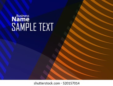 Blue abstract template for card or banner. Metal Background with waves and reflections. Business background, silver, illustration. Illustration of abstract background with a metallic element