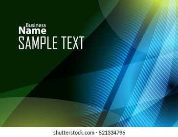 Blue abstract template for card or banner. Metal Background with waves and reflections. Business background, silver, illustration. Illustration of abstract background with a metallic element