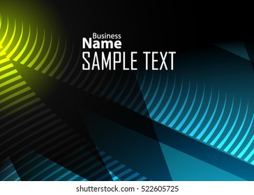 Blue abstract template for card or banner. Metal Background with waves and reflections. Business background, silver, illustration. Illustration of abstract background with a metallic element