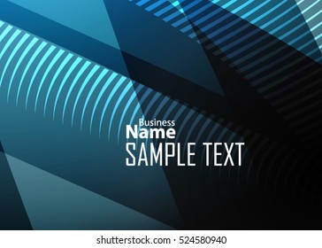 Blue abstract template for card or banner. Metal Background with waves and reflections. Business background, silver, illustration. Illustration of abstract background with a metallic element