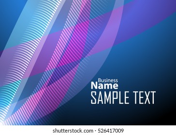 Blue abstract template for card or banner. Metal Background with waves and reflections. Business background, silver, illustration. Illustration of abstract background with a metallic element