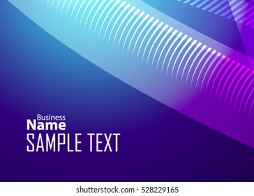 Blue abstract template for card or banner. Metal Background with waves and reflections. Business background, silver, illustration. Illustration of abstract background with a metallic element