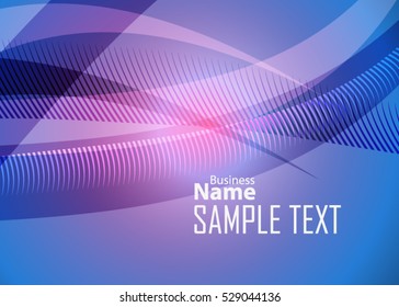 Blue abstract template for card or banner. Metal Background with waves and reflections. Business background, silver, illustration. Illustration of abstract background with a metallic element