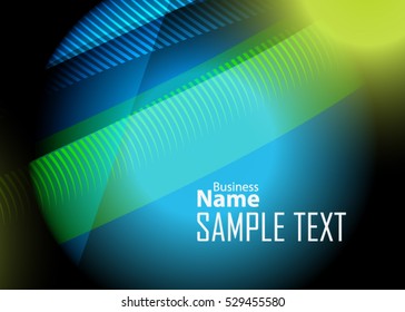 Blue abstract template for card or banner. Metal Background with waves and reflections. Business background, silver, illustration. Illustration of abstract background with a metallic element