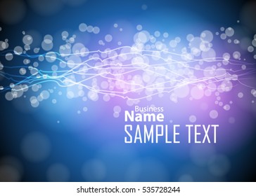Blue abstract template for card or banner. Metal Background with waves and reflections. Business background, silver, illustration. Illustration of abstract background with a metallic element