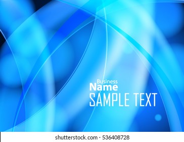 Blue abstract template for card or banner. Metal Background with waves and reflections. Business background, silver, illustration. Illustration of abstract background with a metallic element
