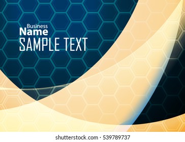 Blue abstract template for card or banner. Metal Background with waves and reflections. Business background, silver, illustration. Illustration of abstract background with a metallic element