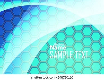 Blue abstract template for card or banner. Metal Background with waves and reflections. Business background, silver, illustration. Illustration of abstract background with a metallic element