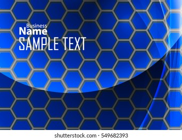 Blue abstract template for card or banner. Metal Background with waves and reflections. Business background, silver, illustration. Illustration of abstract background with a metallic element