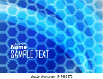 Blue abstract template for card or banner. Metal Background with waves and reflections. Business background, silver, illustration. Illustration of abstract background with a metallic element