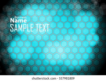 Blue abstract template for card or banner. Metal Background with waves and reflections. Business background, silver, illustration. Illustration of abstract background with a metallic element