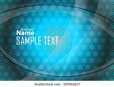 Blue abstract template for card or banner. Metal Background with waves and reflections. Business background, silver, illustration. Illustration of abstract background with a metallic element
