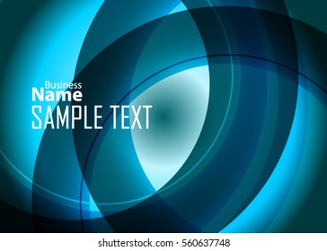 Blue abstract template for card or banner. Metal Background with waves and reflections. Business background, silver, illustration. Illustration of abstract background with a metallic element