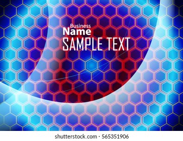 Blue abstract template for card or banner. Metal Background with waves and reflections. Business background, silver, illustration. Illustration of abstract background with a metallic element