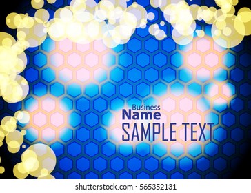 Blue abstract template for card or banner. Metal Background with waves and reflections. Business background, silver, illustration. Illustration of abstract background with a metallic element