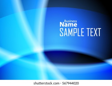 Blue abstract template for card or banner. Metal Background with waves and reflections. Business background, silver, illustration. Illustration of abstract background with a metallic element