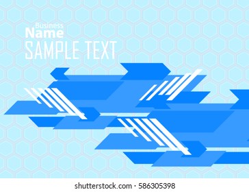 Blue abstract template for card or banner. Metal Background with waves and reflections. Business background. Illustration of abstract background with a metallic element