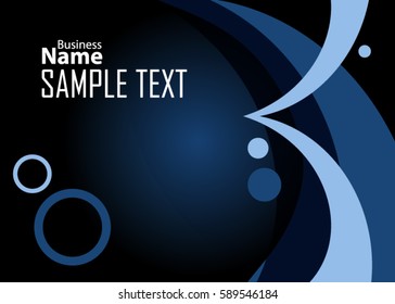 Blue abstract template for card or banner. Metal Background with waves and reflections. Business background. Illustration of abstract background with a metallic element