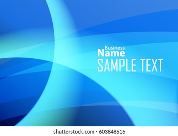 Blue abstract template for card or banner. Metal Background with waves and reflections. Business background, silver, illustration. Illustration of abstract background with a metallic element