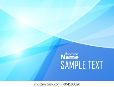 Blue abstract template for card or banner. Metal Background with waves and reflections. Business background, silver, illustration. Illustration of abstract background with a metallic element