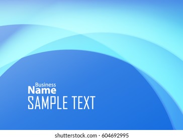 Blue abstract template for card or banner. Metal Background with waves and reflections. Business background, silver, illustration. Illustration of abstract background with a metallic element